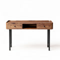 Houten bureau met zwart metalen poten en lades afmeting 120 x 60 x 75cm