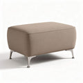 Lichtgewicht hocker van stof in beige met metalen poten 60 x 40 x 45cm