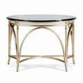 Glazen tafel met metalen onderstel 90 x 50 x 75cm voor woonkamer gebruik