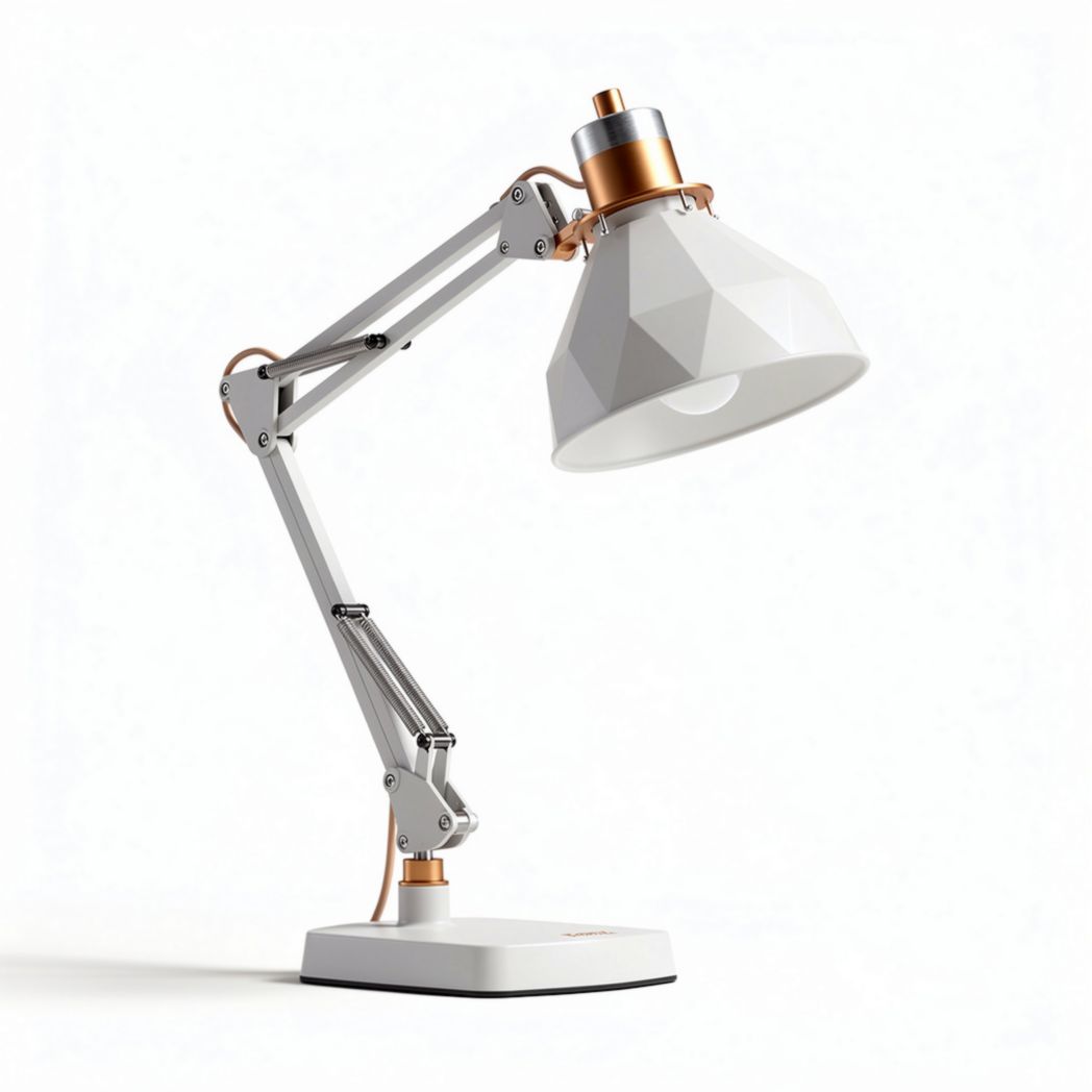 Stijlvolle bureaulamp met verstelbare armen van metaal en kunststof 25 x 25 x 60cm